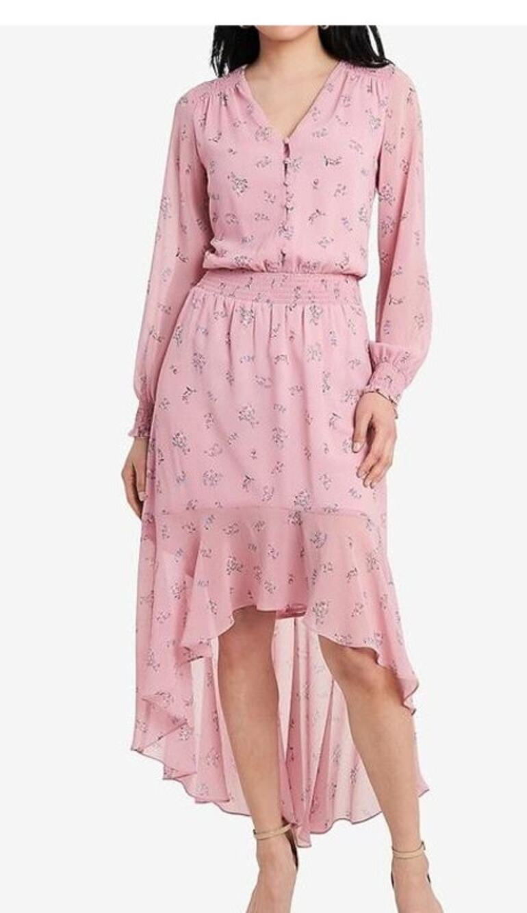 New ~ 1. STATE ~ Long Sleeve Floral High/Low Hem Dress Size XL REVOLVE